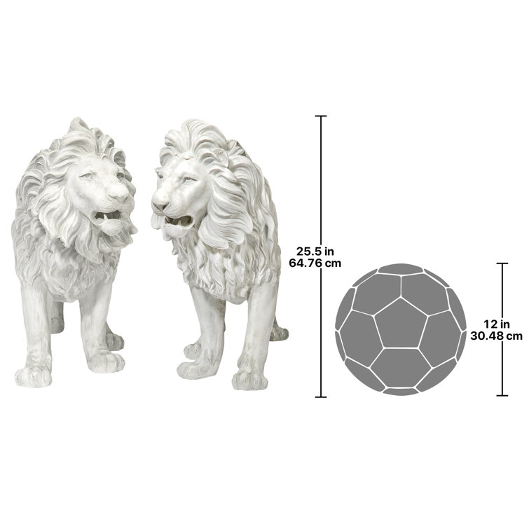 2 Piece Regal Lion Sentinels of Grisham Manor Statues Set